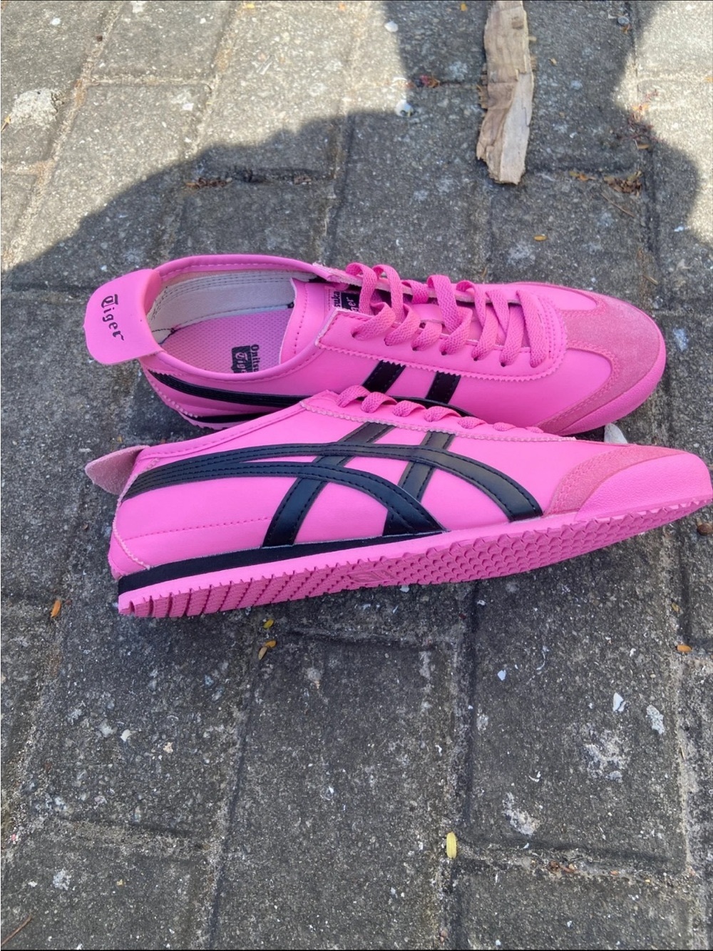 Onitsuka Tiger by Asics Women's Pink Sneakers with Black Stripes